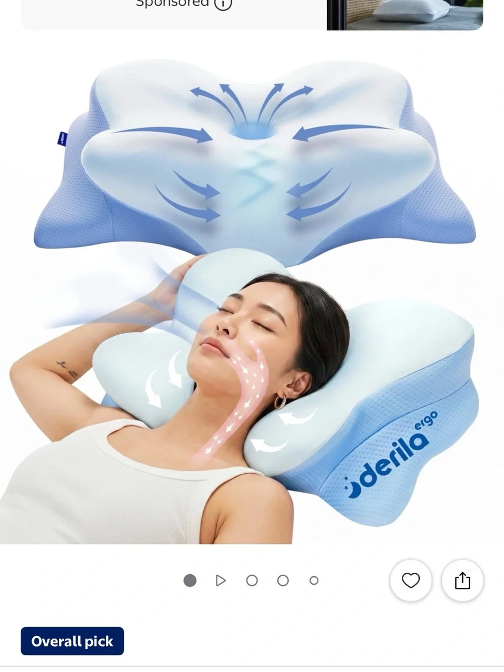 Ergo Contour Neck Pillow – Light Blue Support Pillow